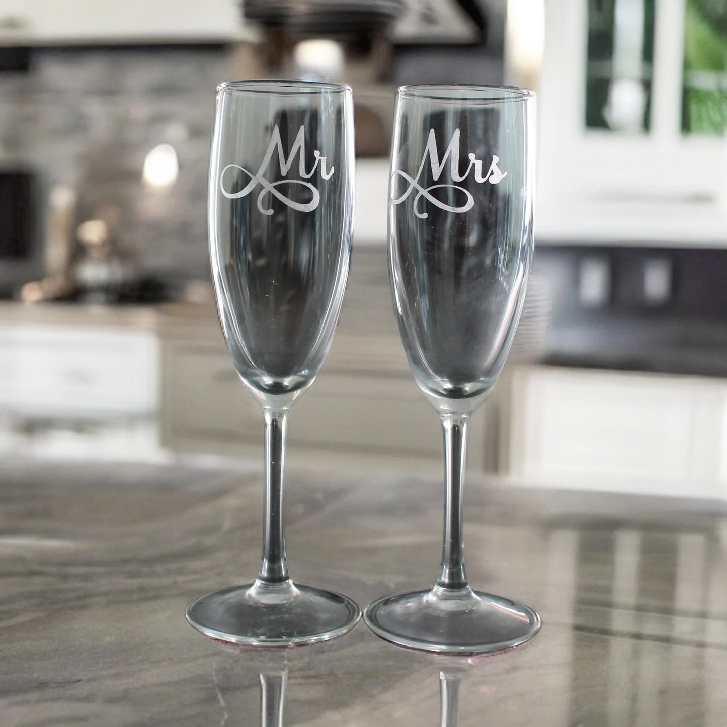 Engraved Champagne Flute